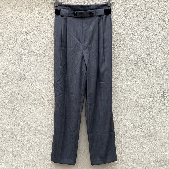 NEW Helmut Lang Hi Waist Paperbag Gabardine Pants 10 Grey - Picture 5 of 10